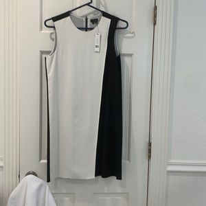 Theory Black and white crepe dress Size 6